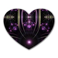 Fractal Purple Elements Violet Heart Mousepads