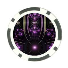 Fractal Purple Elements Violet Poker Chip Card Guard