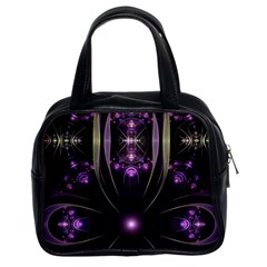 Fractal Purple Elements Violet Classic Handbag (Two Sides)