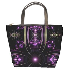 Fractal Purple Elements Violet Bucket Bag