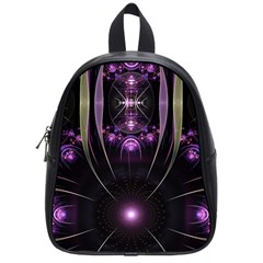 Fractal Purple Elements Violet School Bag (Small)