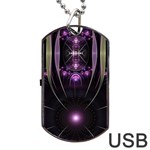 Fractal Purple Elements Violet Dog Tag USB Flash (One Side) Front