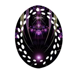 Fractal Purple Elements Violet Ornament (Oval Filigree)