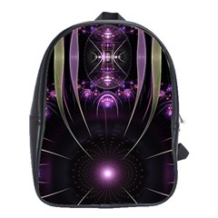 Fractal Purple Elements Violet School Bag (XL)