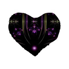 Fractal Purple Elements Violet Standard 16  Premium Heart Shape Cushions