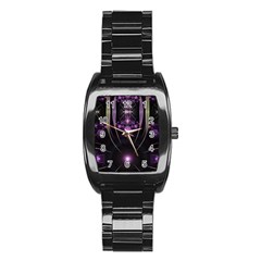 Fractal Purple Elements Violet Stainless Steel Barrel Watch