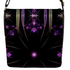 Fractal Purple Elements Violet Flap Closure Messenger Bag (S)
