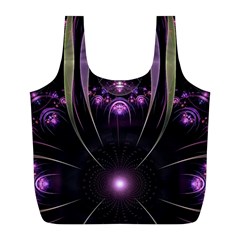 Fractal Purple Elements Violet Full Print Recycle Bag (L)