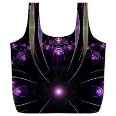 Fractal Purple Elements Violet Full Print Recycle Bag (XL)