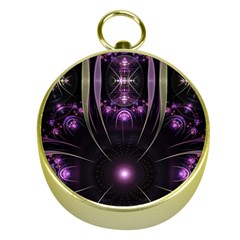 Fractal Purple Elements Violet Gold Compasses