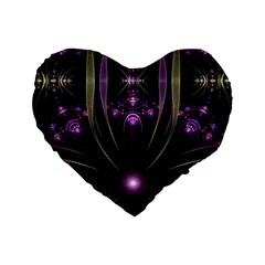 Fractal Purple Elements Violet Standard 16  Premium Flano Heart Shape Cushions