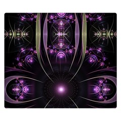 Fractal Purple Elements Violet Double Sided Flano Blanket (Small) 
