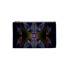 Fractal Blue Tin Pattern Texture Cosmetic Bag (small) by Wegoenart