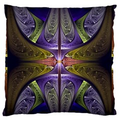 Fractal Blue Tin Pattern Texture Large Flano Cushion Case (two Sides) by Wegoenart