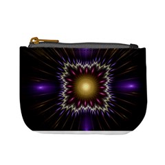 Fractal Rays Geometry Space Glow Mini Coin Purse by Wegoenart