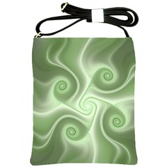 Fractal Green White St Patricks Day Shoulder Sling Bag by Wegoenart