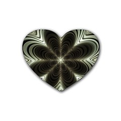 Fractal Silver Waves Texture Heart Coaster (4 Pack)  by Wegoenart