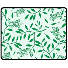 Leaves Foliage Green Wallpaper Fleece Blanket (medium)  by Wegoenart