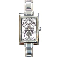 Fractal Delicate Intricate Rectangle Italian Charm Watch by Wegoenart