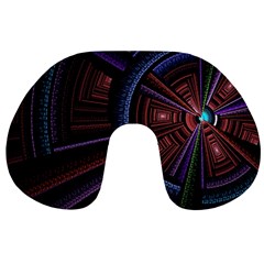 Fractal Circle Pattern Curve Travel Neck Pillows by Wegoenart