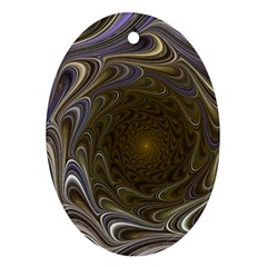 Fractal Waves Whirls Modern Oval Ornament (two Sides) by Wegoenart