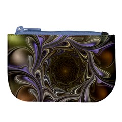 Fractal Waves Whirls Modern Large Coin Purse by Wegoenart