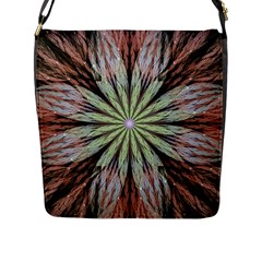 Fractal Floral Fantasy Flower Flap Closure Messenger Bag (l) by Wegoenart