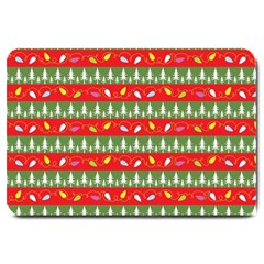 Christmas Papers Red And Green Large Doormat  by Wegoenart