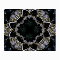 Fractal Aqua Silver Pattern Small Glasses Cloth (2-side) by Wegoenart