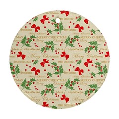 Christmas Paper Scrapbooking Round Ornament (two Sides) by Wegoenart