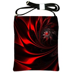 Abstract Curve Dark Flame Pattern Shoulder Sling Bag by Wegoenart