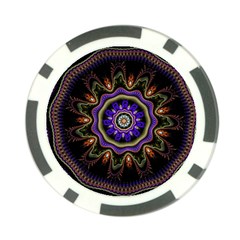 Fractal Vintage Colorful Decorative Poker Chip Card Guard by Wegoenart