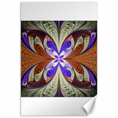 Fractal Splits Silver Gold Canvas 24  X 36  by Wegoenart