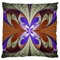 Fractal Splits Silver Gold Standard Flano Cushion Case (two Sides) by Wegoenart