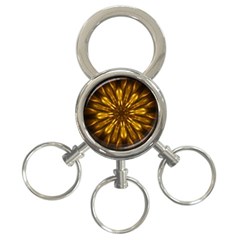 Mandala Gold Golden Fractal 3-ring Key Chains by Wegoenart