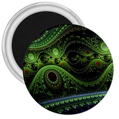 Fractal Green Gears Fantasy 3  Magnets