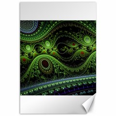 Fractal Green Gears Fantasy Canvas 12  X 18 