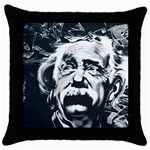 Albert Einstein Street Art Throw Pillow Case (Black) Front