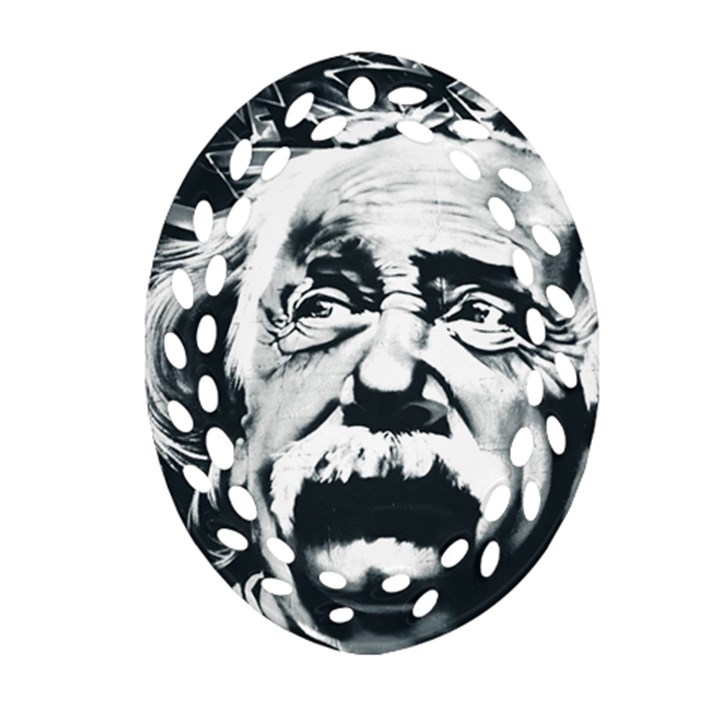 Albert Einstein Street Art Ornament (Oval Filigree)