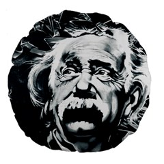 Albert Einstein Street Art Large 18  Premium Flano Round Cushions by Wegoenart