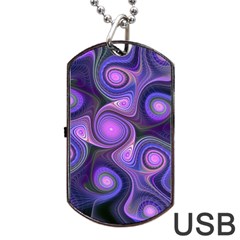 Abstract Pattern Fractal Wallpaper Dog Tag Usb Flash (one Side) by Wegoenart