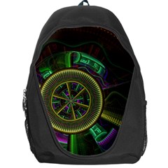 Fractal Threads Colorful Pattern Backpack Bag by Wegoenart