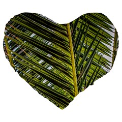 Palm Fronds Palm Palm Leaf Plant Large 19  Premium Heart Shape Cushions by Wegoenart