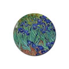 Antique Art Artwork Bloom Blooming Rubber Round Coaster (4 Pack)  by Wegoenart
