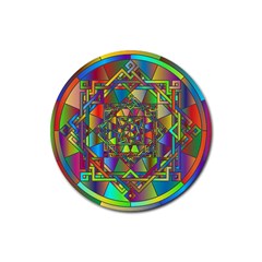 Mandala Star Interlocked Rubber Round Coaster (4 Pack)  by Wegoenart