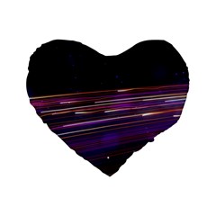 Abstract Cosmos Space Particle Standard 16  Premium Flano Heart Shape Cushions by Wegoenart