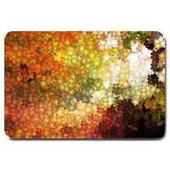 Autumn Kaleidoscope Art Pattern Large Doormat  by Wegoenart