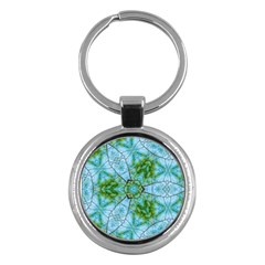 Forest Kaleidoscope Pattern Key Chains (round)  by Wegoenart