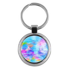 Background Drips Fluid Colorful Key Chains (round)  by Wegoenart