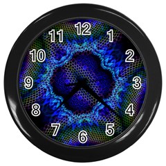 Kaleidoscope Art Pattern Ornament Wall Clock (black) by Wegoenart